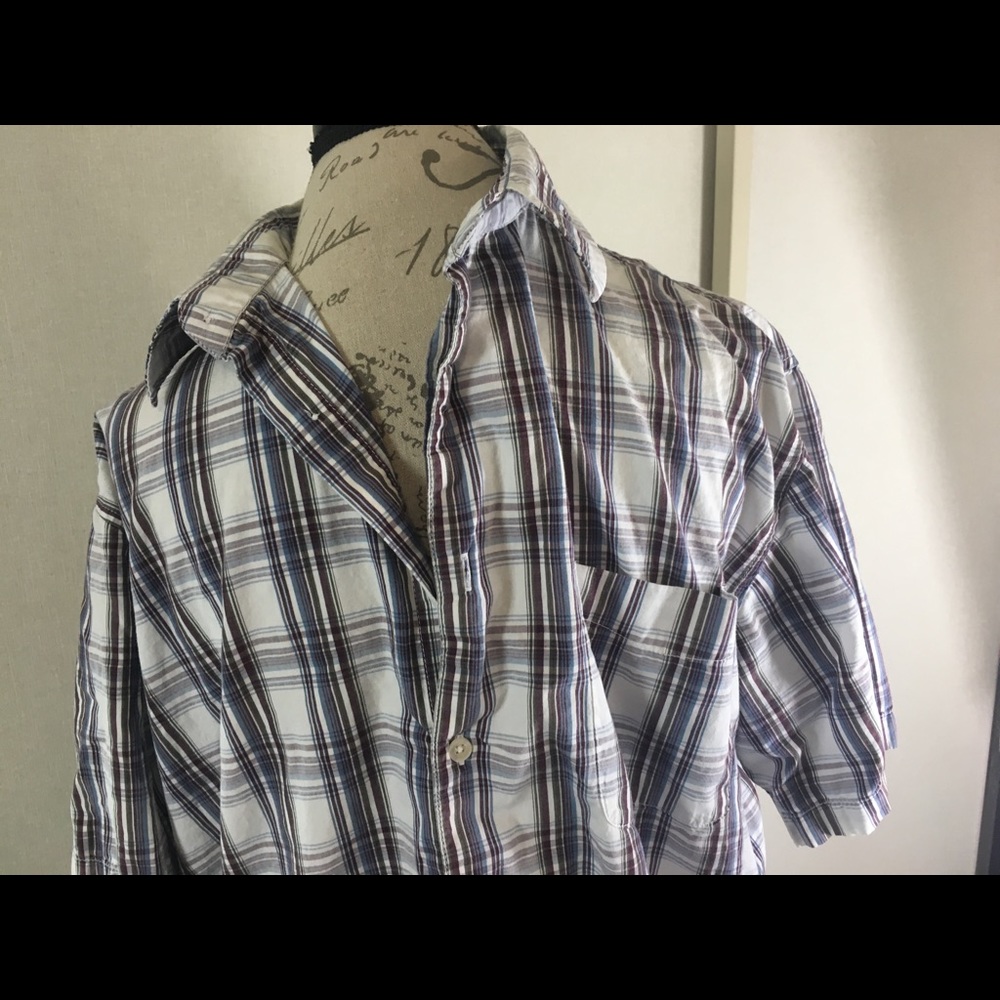 Old Navy Flannel Short Sleeve Cotton Button XL